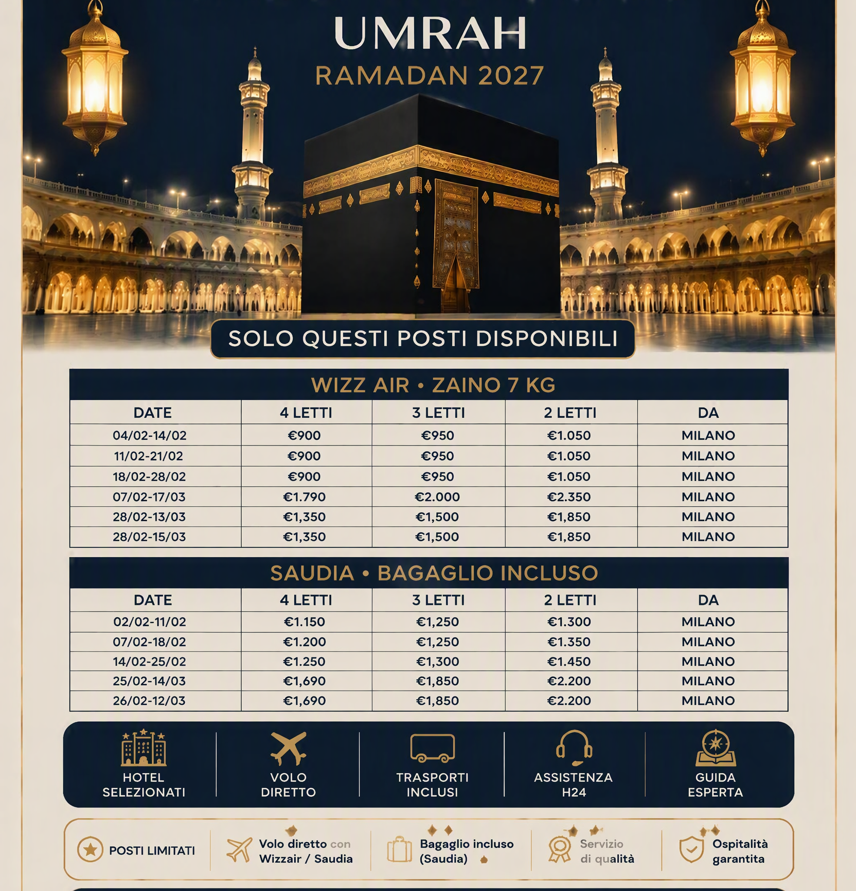 Offerta Umrah Ramadan 2027 di Nusuk Albayt Travel con date e prezzi
